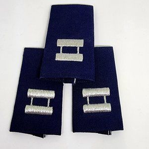 U.S. Air Force Epaulets - Shoulder Board Marks O-3 Captain - Navy Blue Silver
